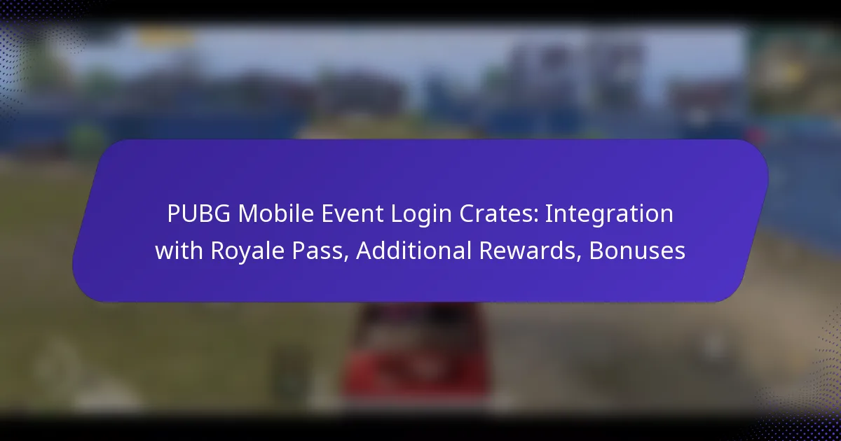 PUBG Mobile Event Login Crates: Integration with Royale Pass, Additional Rewards, Bonuses