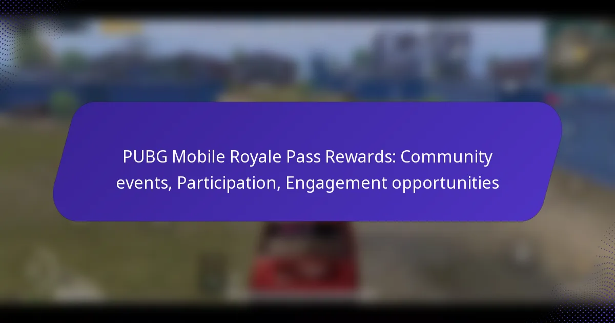 PUBG Mobile Royale Pass Rewards: Community events, Participation, Engagement opportunities