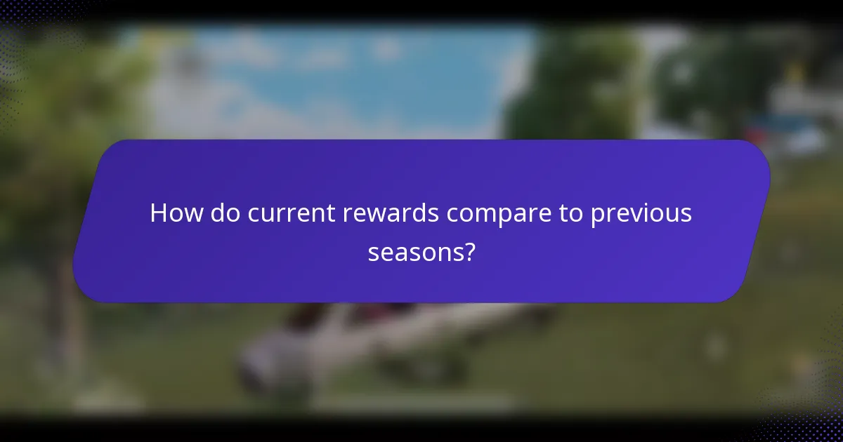 How do current rewards compare to previous seasons?