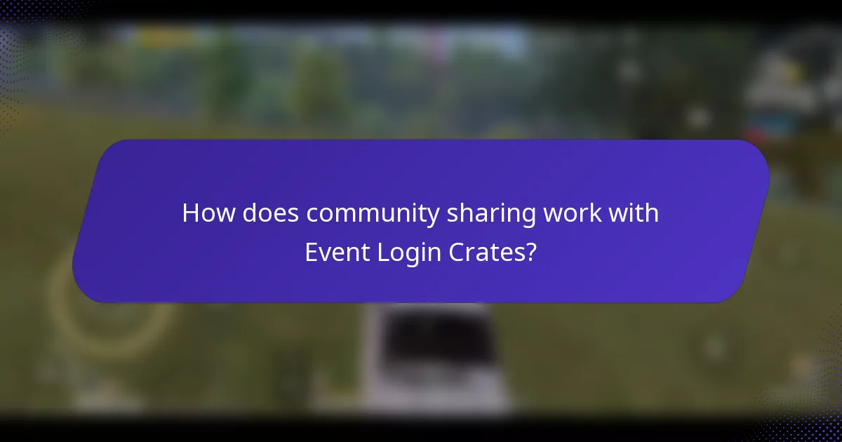 How does community sharing work with Event Login Crates?