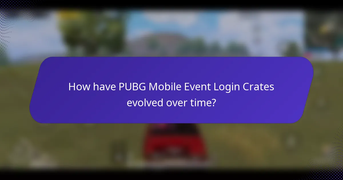How have PUBG Mobile Event Login Crates evolved over time?