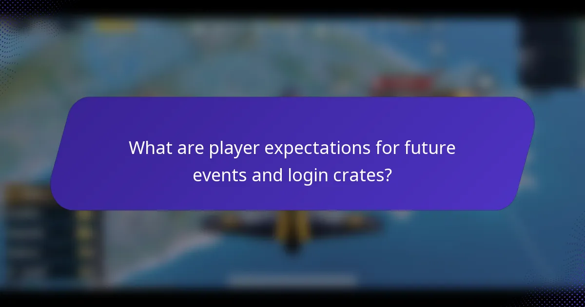 What are player expectations for future events and login crates?