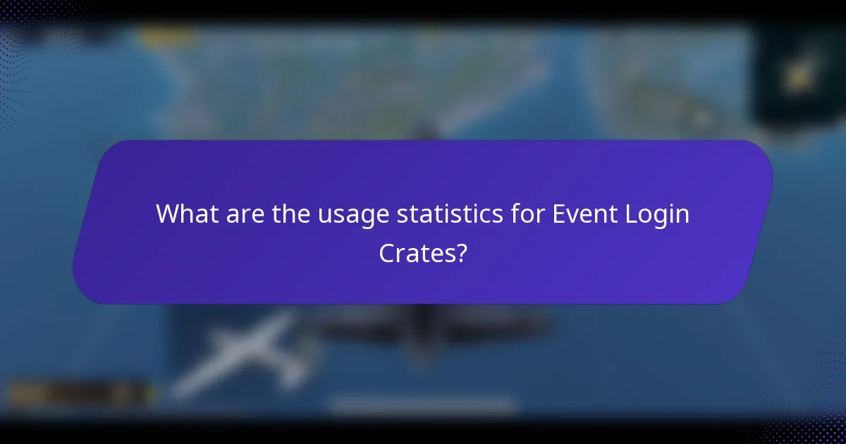 What are the usage statistics for Event Login Crates?