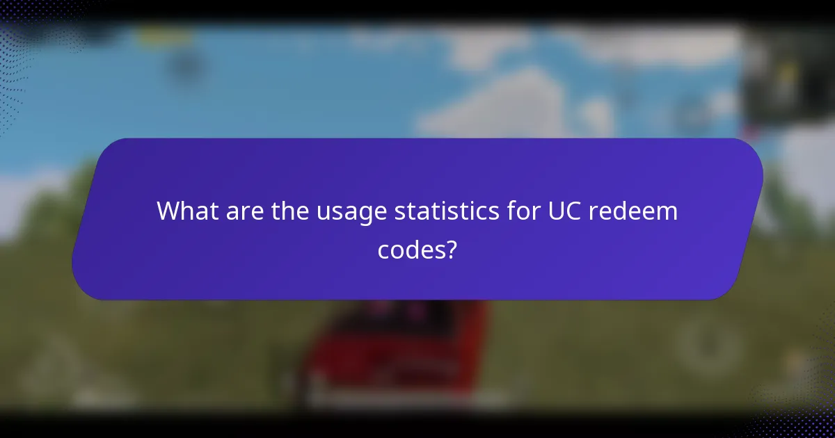 What are the usage statistics for UC redeem codes?