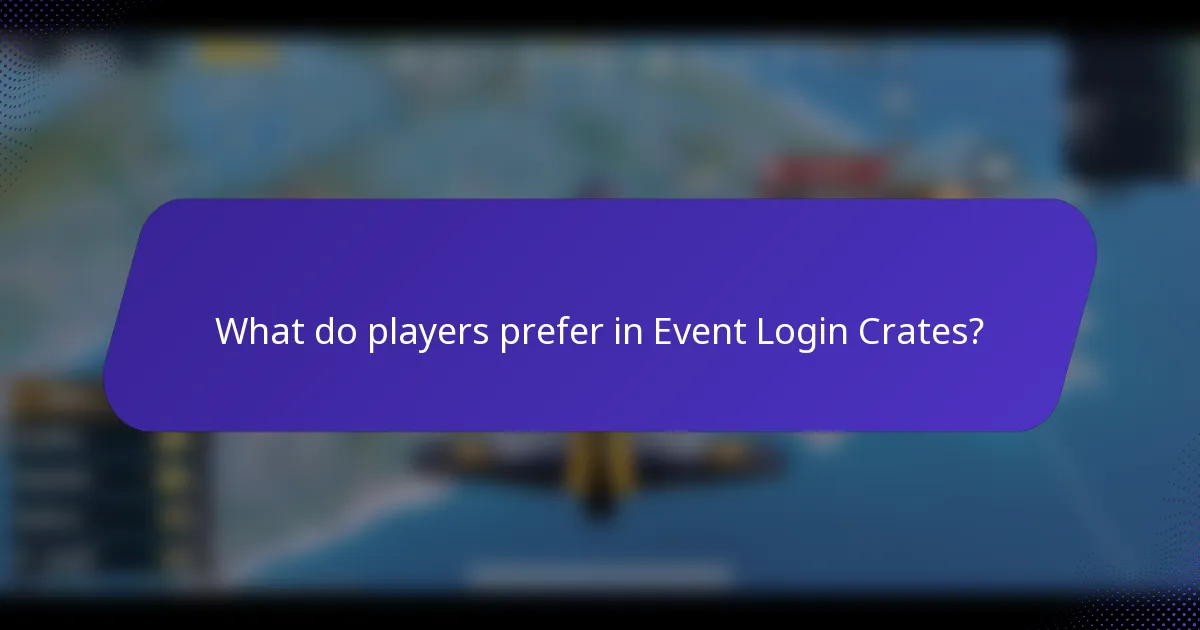 What do players prefer in Event Login Crates?