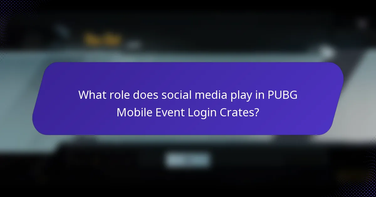 What role does social media play in PUBG Mobile Event Login Crates?