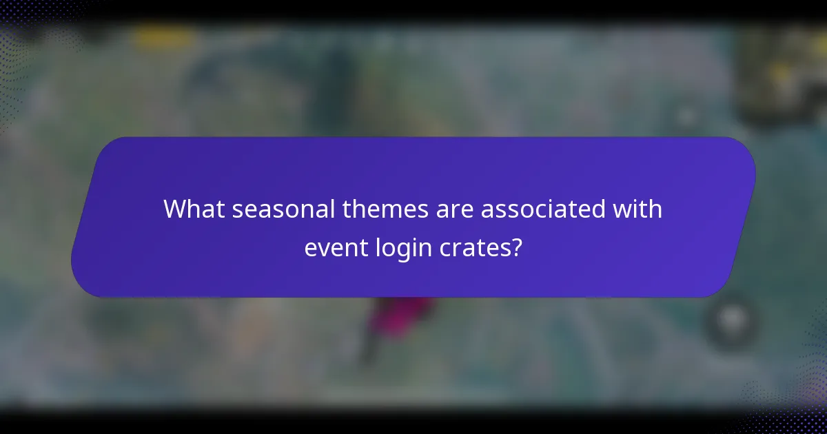 What seasonal themes are associated with event login crates?