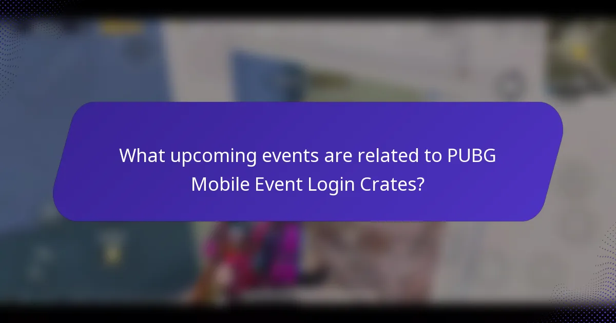 What upcoming events are related to PUBG Mobile Event Login Crates?