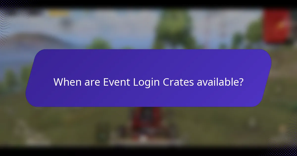 When are Event Login Crates available?