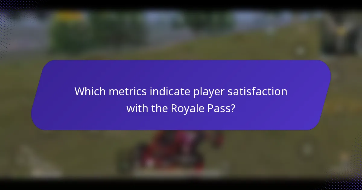Which metrics indicate player satisfaction with the Royale Pass?