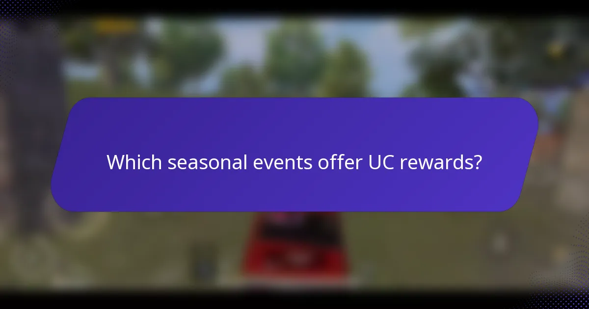 Which seasonal events offer UC rewards?