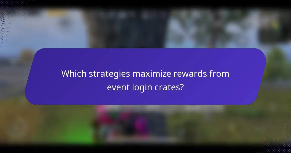 Which strategies maximize rewards from event login crates?