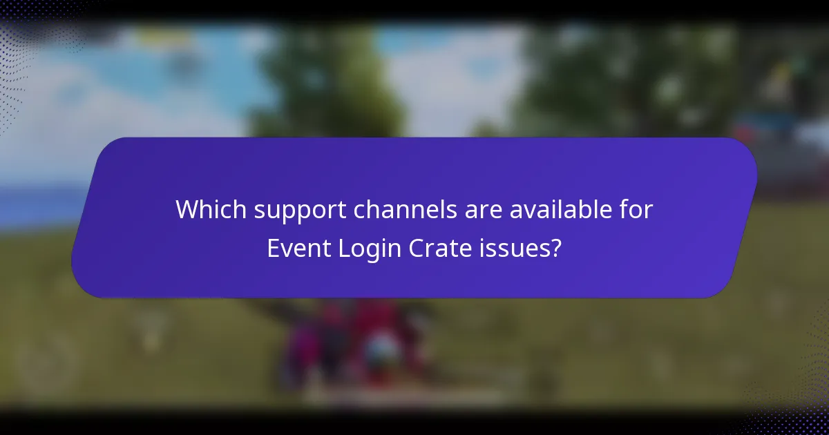 Which support channels are available for Event Login Crate issues?